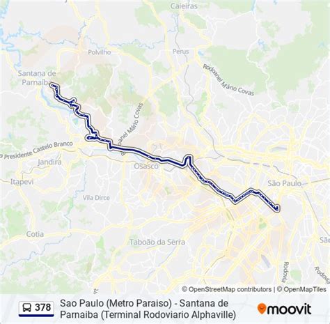 Rota da linha 378: horários, paradas e mapas .